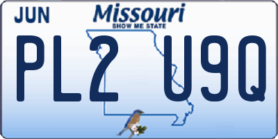 MO license plate PL2U9Q