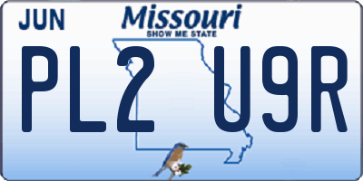 MO license plate PL2U9R