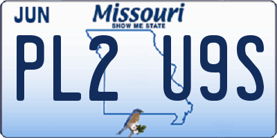 MO license plate PL2U9S