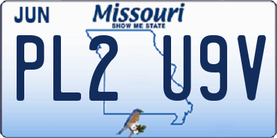 MO license plate PL2U9V