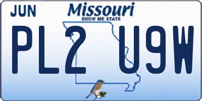 MO license plate PL2U9W