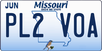 MO license plate PL2V0A