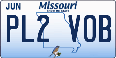 MO license plate PL2V0B