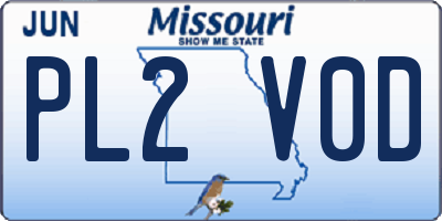 MO license plate PL2V0D