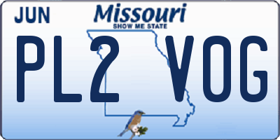 MO license plate PL2V0G