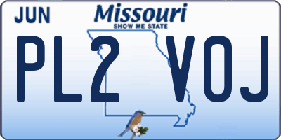 MO license plate PL2V0J