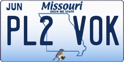 MO license plate PL2V0K