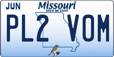 MO license plate PL2V0M