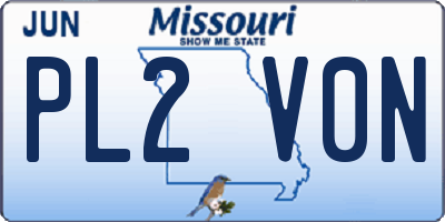 MO license plate PL2V0N