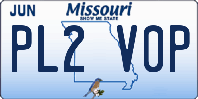 MO license plate PL2V0P