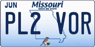 MO license plate PL2V0R