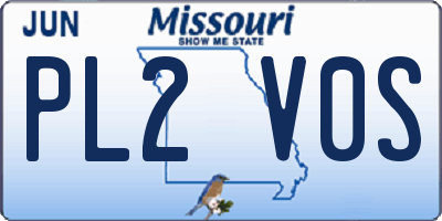 MO license plate PL2V0S