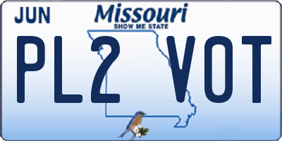 MO license plate PL2V0T