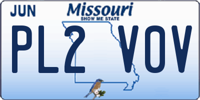 MO license plate PL2V0V