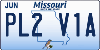 MO license plate PL2V1A
