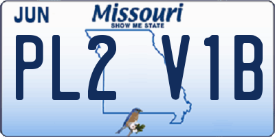 MO license plate PL2V1B