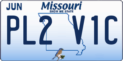 MO license plate PL2V1C