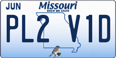 MO license plate PL2V1D