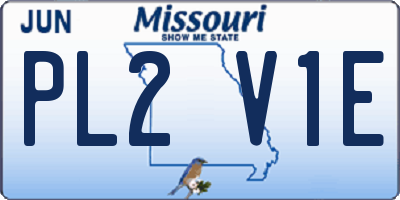 MO license plate PL2V1E