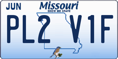 MO license plate PL2V1F