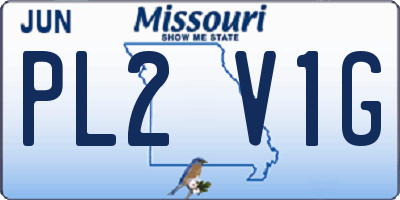 MO license plate PL2V1G