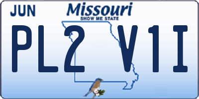 MO license plate PL2V1I