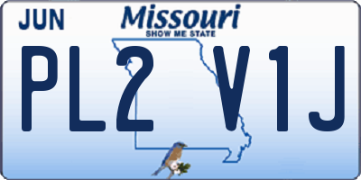 MO license plate PL2V1J