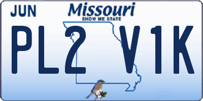 MO license plate PL2V1K
