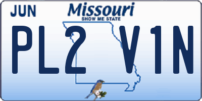 MO license plate PL2V1N