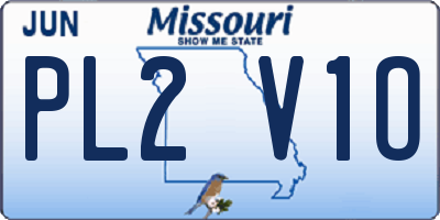 MO license plate PL2V1O
