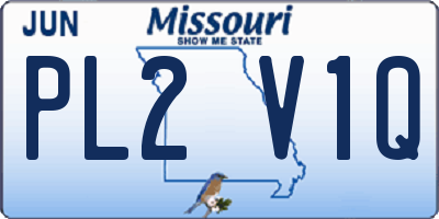 MO license plate PL2V1Q