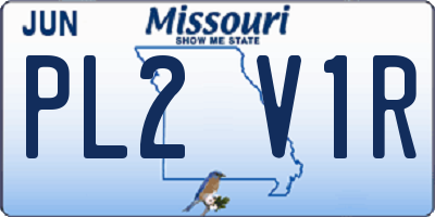 MO license plate PL2V1R