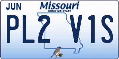 MO license plate PL2V1S