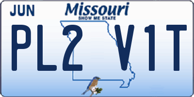 MO license plate PL2V1T