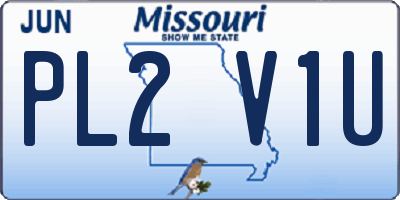 MO license plate PL2V1U