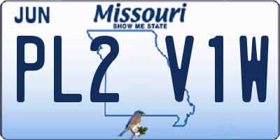 MO license plate PL2V1W
