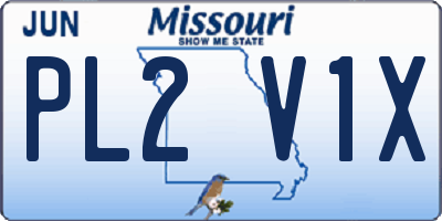 MO license plate PL2V1X