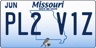 MO license plate PL2V1Z