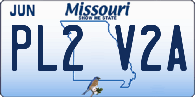 MO license plate PL2V2A