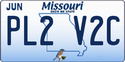 MO license plate PL2V2C