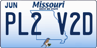 MO license plate PL2V2D