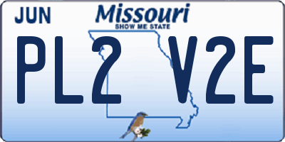 MO license plate PL2V2E