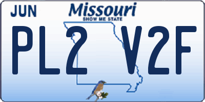MO license plate PL2V2F