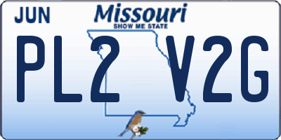 MO license plate PL2V2G