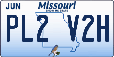 MO license plate PL2V2H