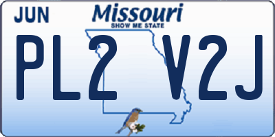MO license plate PL2V2J