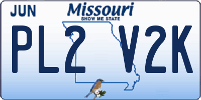 MO license plate PL2V2K