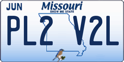 MO license plate PL2V2L