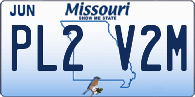 MO license plate PL2V2M