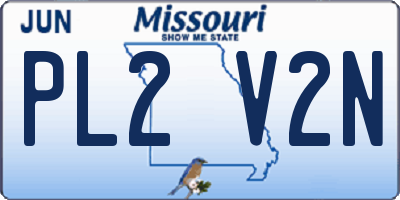MO license plate PL2V2N